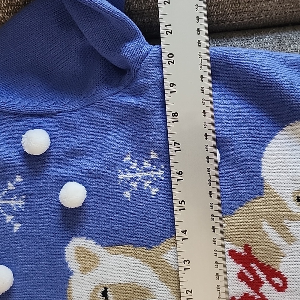 Blue Polar Bear Oversized Christmas Sweater - Picture 5 of 6